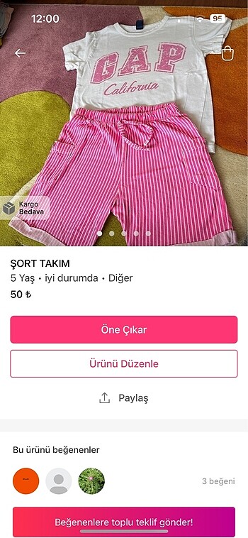 Şort tsirt takım 