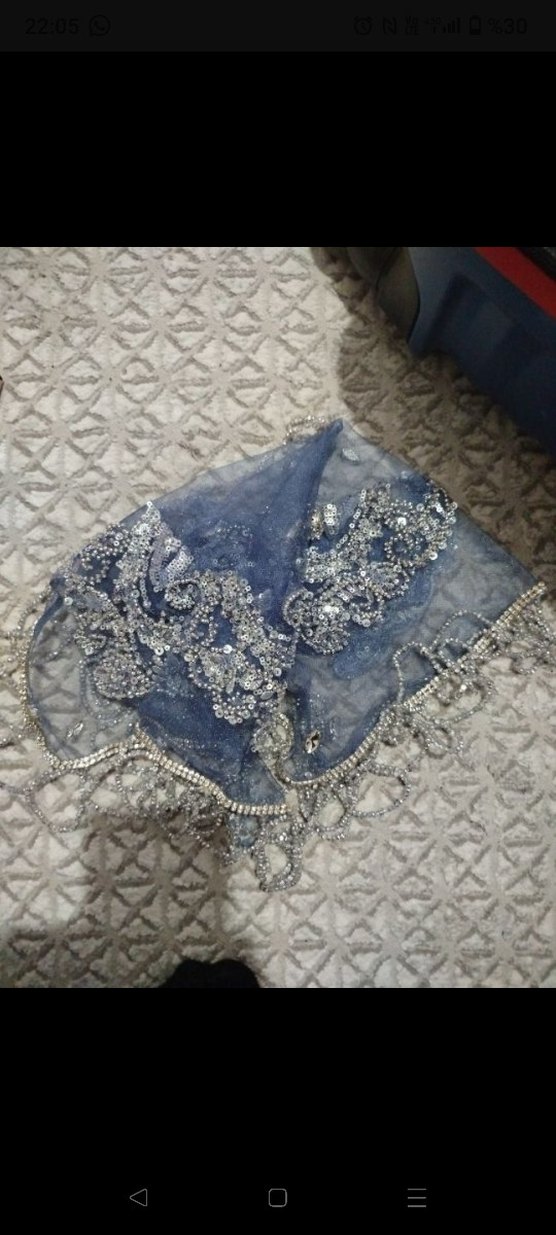 lacivert mendil el yapımı - Görsel 3