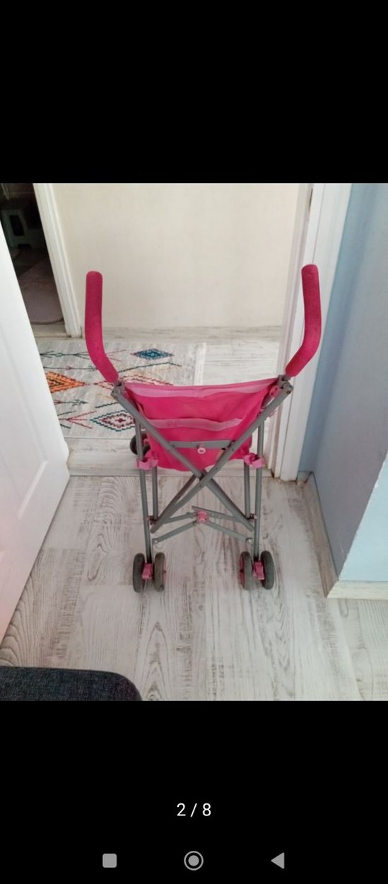 Pastel Pembe Bebek Arabası - Görsel 2