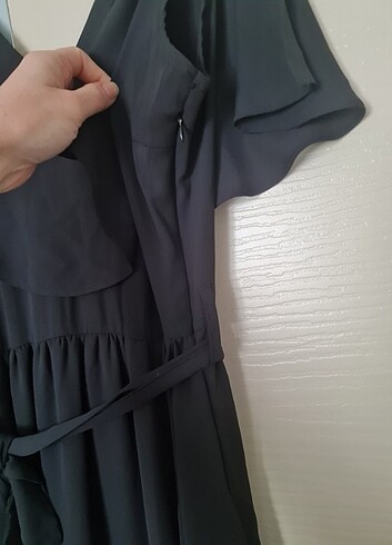 38 Beden siyah Renk Batik Şifon Elbise