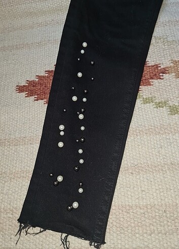 Zara Zara Basic Denim Siyah Pantolon