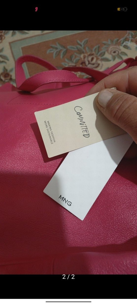 Pembe Minimalist Deri Kadın Çanta - Görsel 2