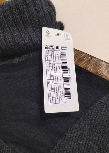 Gri Kadın Boğazlı Örgü Yün Kazak - Görsel 3