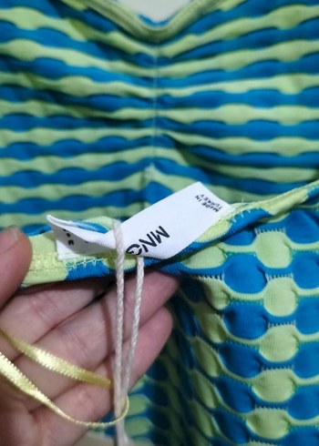 Mavi Piliseli Midi Örme Elbise - Görsel 5