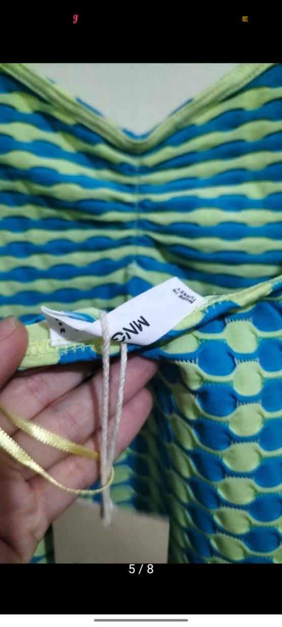 Mavi Piliseli Midi Örme Elbise - Görsel 5