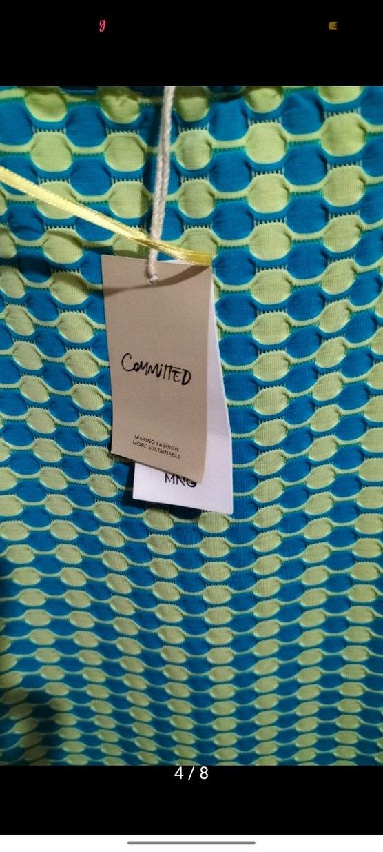 Mavi Piliseli Midi Örme Elbise - Görsel 4