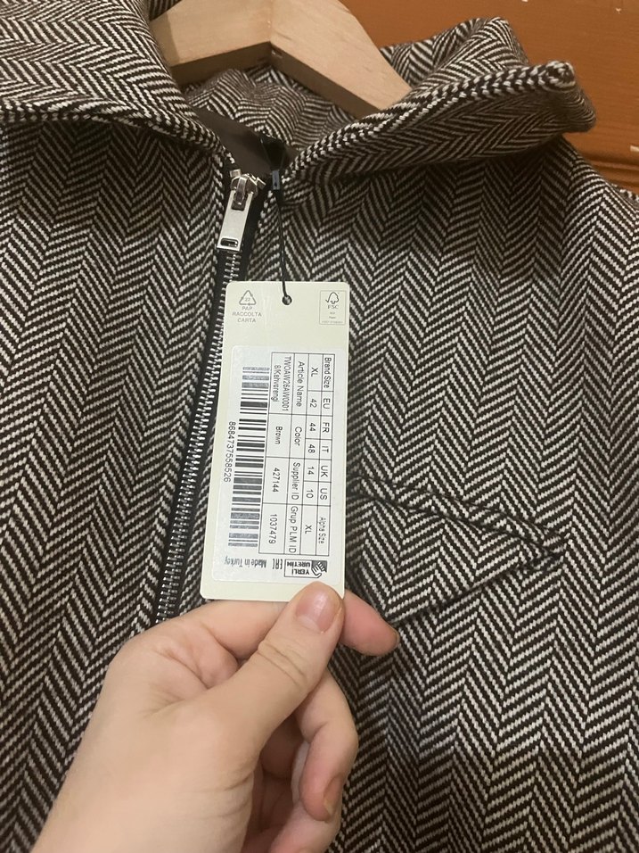 Gri Yün Fermuarlı Kadın Ceket - Görsel 3