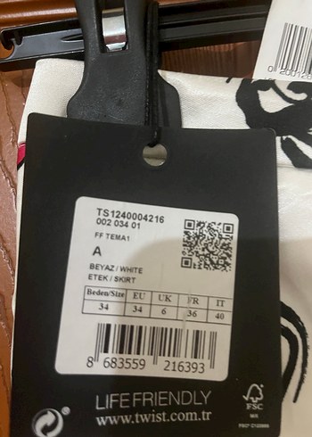 Çiçek Baskılı saten Beyaz midi Etek - Görsel 2