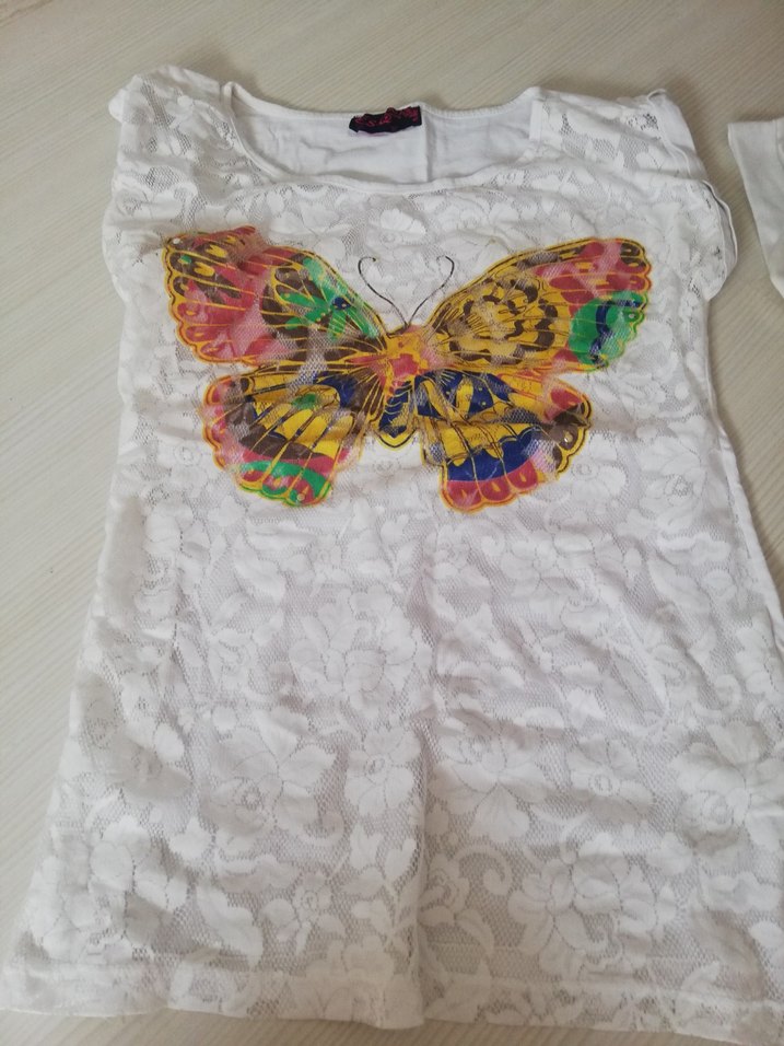 Çok Renkli Baskılı Kız T-shirt - Görsel 2