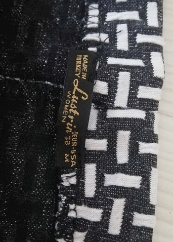 m Beden Kadın Gri Siyah Piliseli Kumaş Pantolon