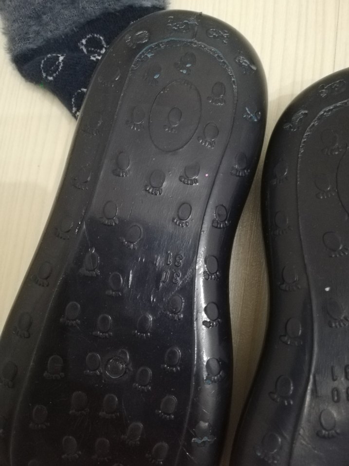 unisex Çocuk Gri Mavi Örgü Sıcak Terlik - Görsel 3