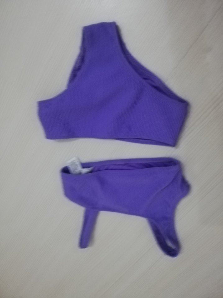 Mor Asimetrik Mini Bikini - Görsel 4