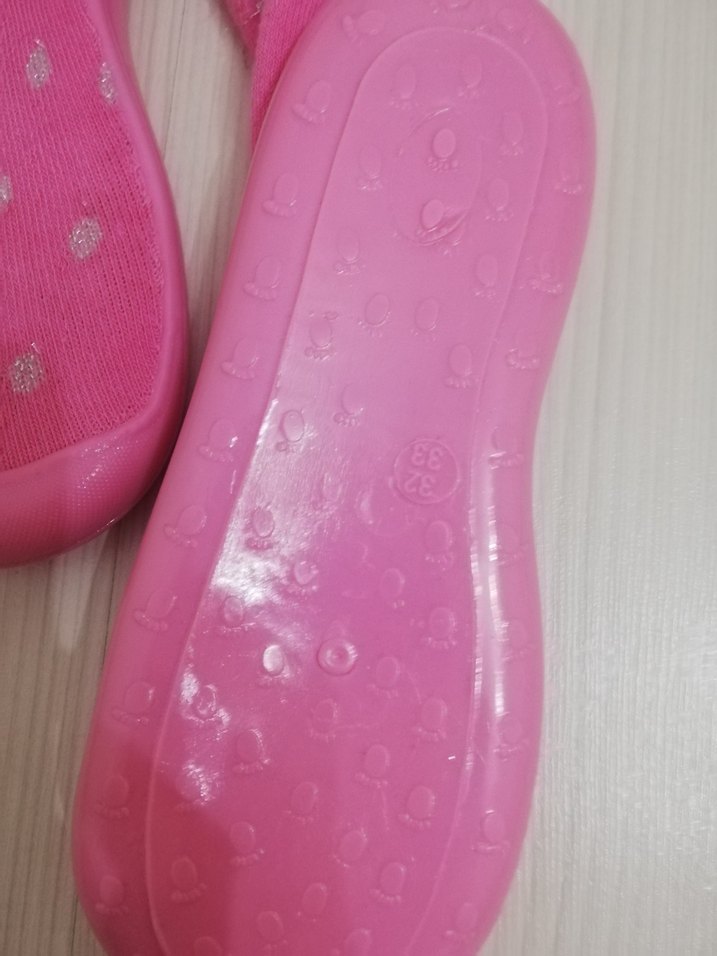 Kızlar için Pembe Örgü Sıcak Ev Çorabı - Görsel 3