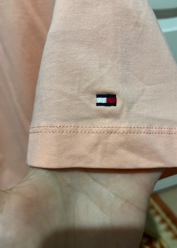 xl Beden pembe Renk Tommy Hilfiger Yavruağzı Pamuklu Tişört