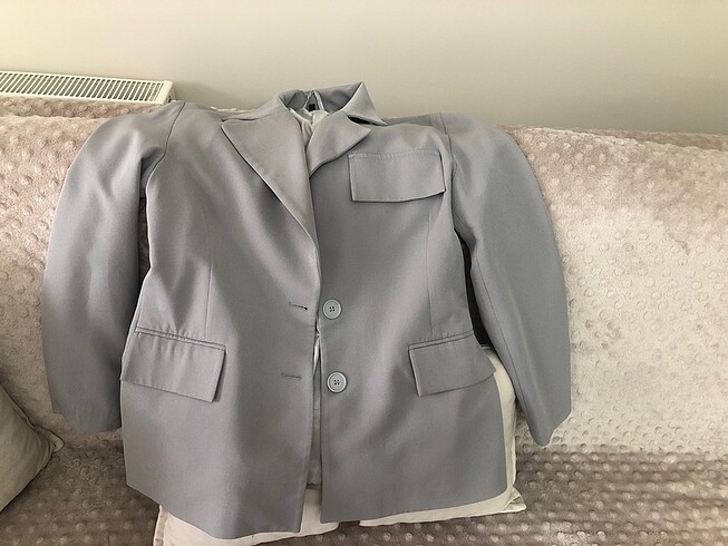 38 Beden gri Renk Gri Astarlı Blazer Ceket