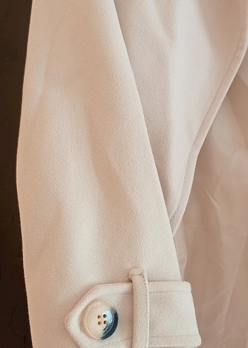 Bej Kadın Uzun Düğmeli kaban - Görsel 7