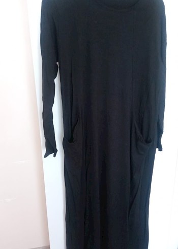 Siyah Uzun Kollu Rahat Kesim Kadın Elbise - Görsel 2