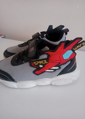Gri Erkek Çocuk Spor Ayakkabı Velcro