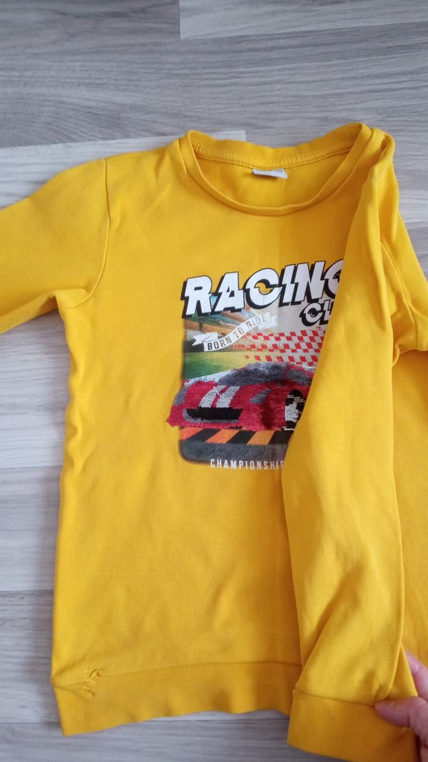 Sarı Baskılı Erkek Sweatshirt - Görsel 2