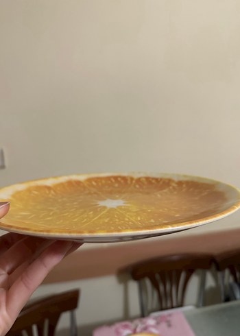 Diğer Turuncu Portakal Dilimi Desenli Tabak Seti