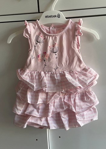 Kız Bebek Pembe Fırfırlı Elbise
