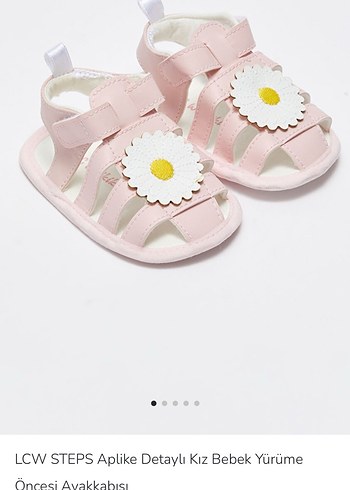 LCW STEPS Pembe Kız Bebek Dantel Detaylı Sandalet
