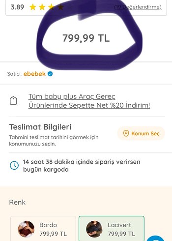 Lacivert Bebek Taşıma Slingi - Görsel 7