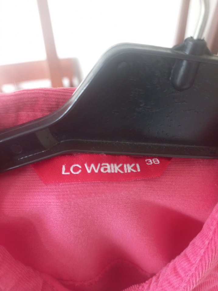 Pembe Düğmeli Kadife Fitilli Uzun Kollu Kadın Gömlek - Görsel 5