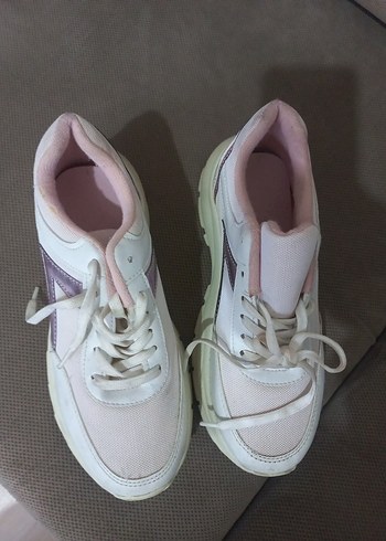 Beyaz Platform Topuklu Kadın Spor Ayakkabı - Görsel 2