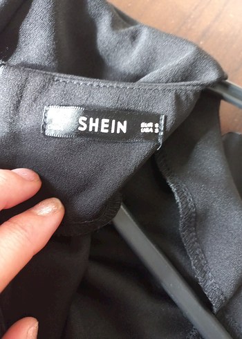 Shein Marka Siyah Volanlı Uzun Kollu Kadın Bluz - Görsel 3