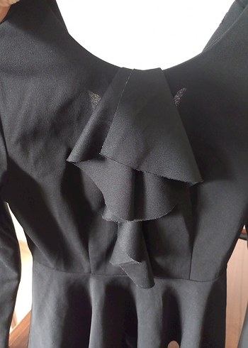 Shein Marka Siyah Volanlı Uzun Kollu Kadın Bluz - Görsel 4