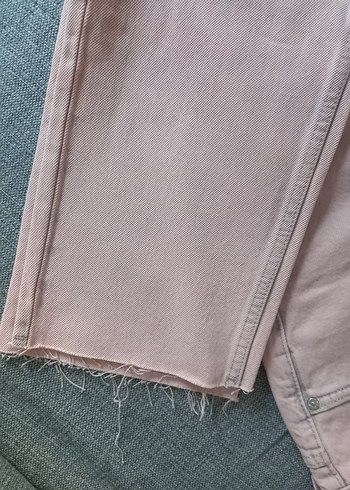 Mango Bej Düğmeli Kadın Midi Denim Pantolon