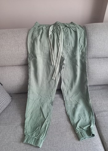 Gri Kemerli Kadın Keten Pantolon