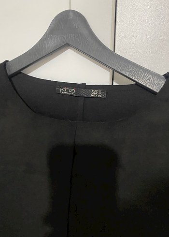 Leopar Desenli Kürk Detaylı Siyah Kadın nubuk bluz - Görsel 3