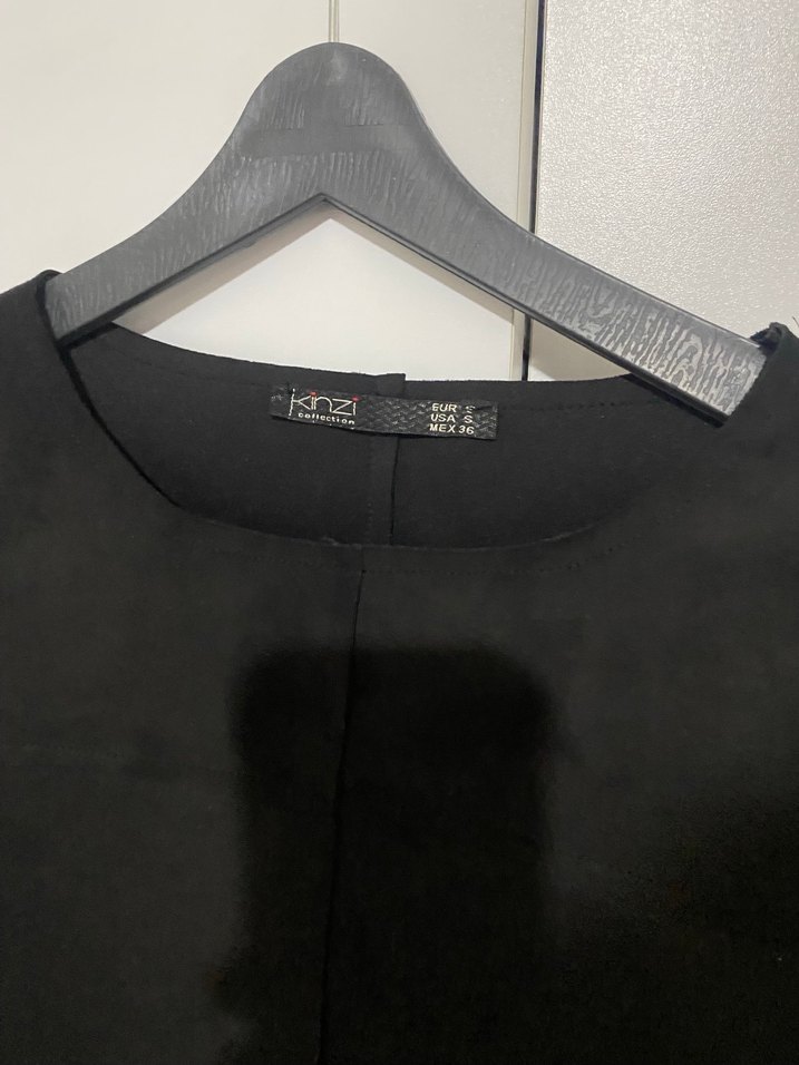 Leopar Desenli Kürk Detaylı Siyah Kadın nubuk bluz - Görsel 3