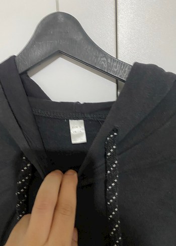 Antrasit Kadın Kapüşonlu Salaş Sweatshirt - Görsel 2