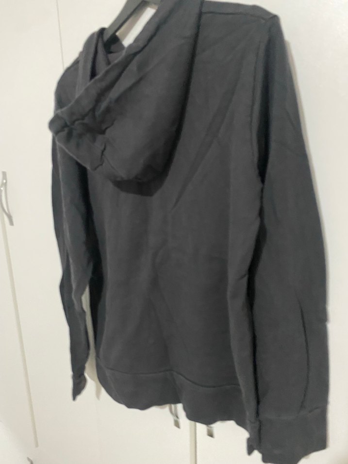 Antrasit Kadın Kapüşonlu Salaş Sweatshirt - Görsel 3