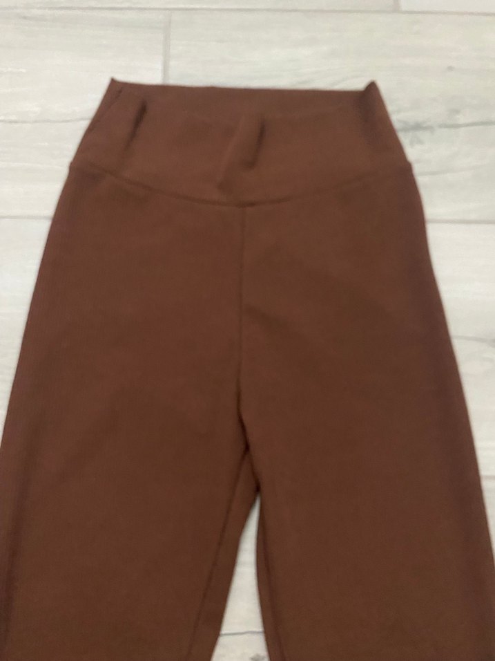 Kahverengi fitilli Kadın Tayt - Görsel 2