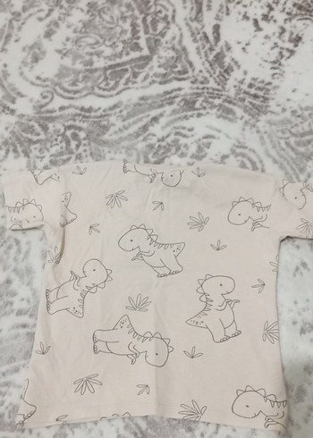 24-36 Ay Beden Beyaz Baskılı Erkek Çocuk Kısa Kollu Tişört
