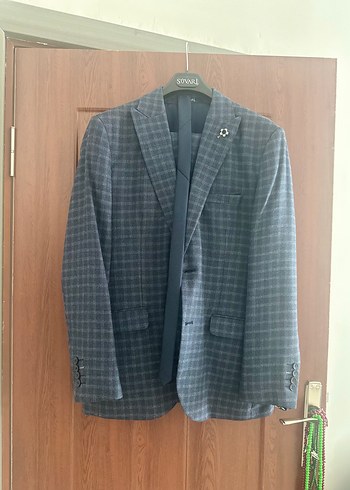 Gri Ekoseli Regular Fit Erkek Takım Elbise