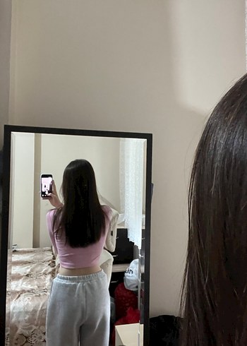 Nakışlı Pembe Crop Kazak - Görsel 3