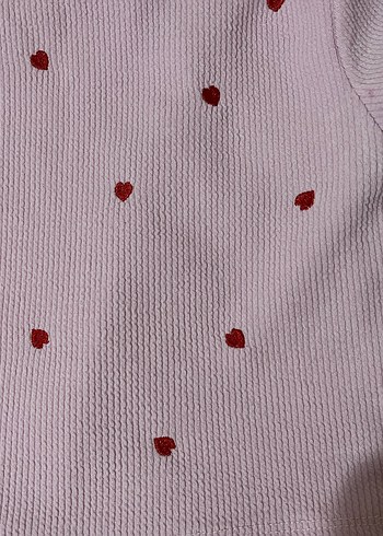 Nakışlı Pembe Crop Kazak - Görsel 2