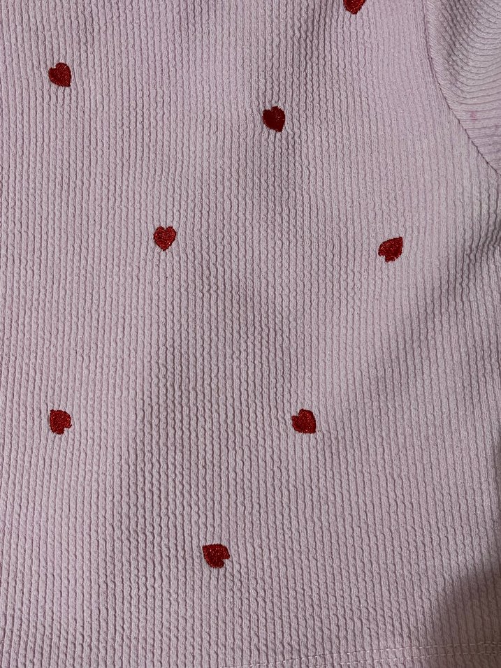 Nakışlı Pembe Crop Kazak - Görsel 2