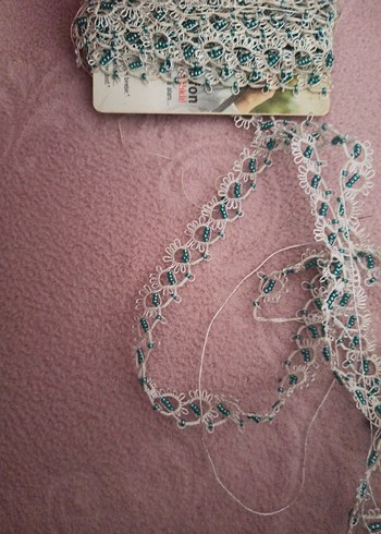 Narin Turkuaz Nakışlı Dantel Kadın El Zinciri - Görsel 2