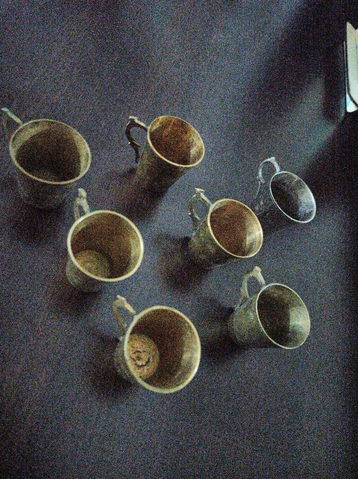 Altın Renkli Metal Kahve Fincanları Seti - Görsel 2