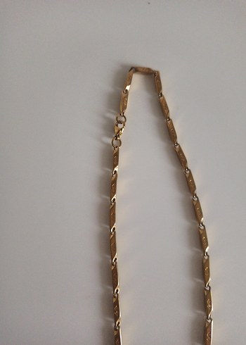 Uzun Zincir Detaylı Altın Renkli Kolye - Görsel 2