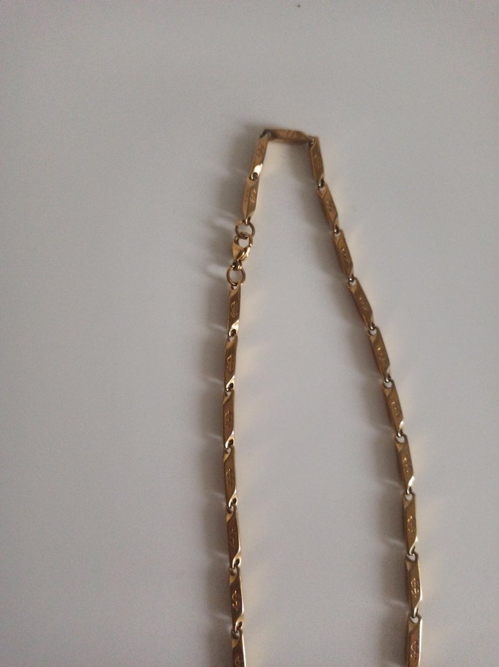 Uzun Zincir Detaylı Altın Renkli Kolye - Görsel 2