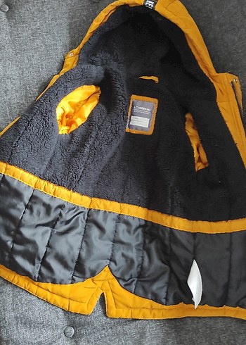 hardal sarısı Kapüşonlu Erkek Çocuk Kaban - Görsel 7