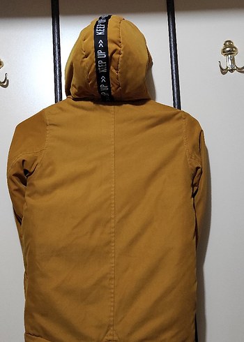 hardal sarısı Kapüşonlu Erkek Çocuk Kaban - Görsel 4