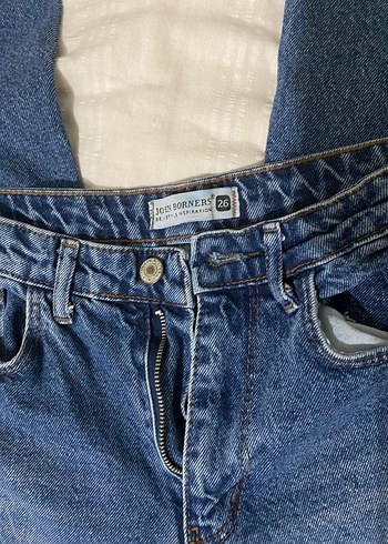 3 adet mavi, krem kadın kot denim pantolon - Görsel 5